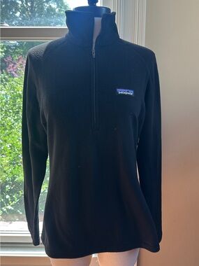 Patagonia Ladies 1/4 Zip Black Fleece Pullover